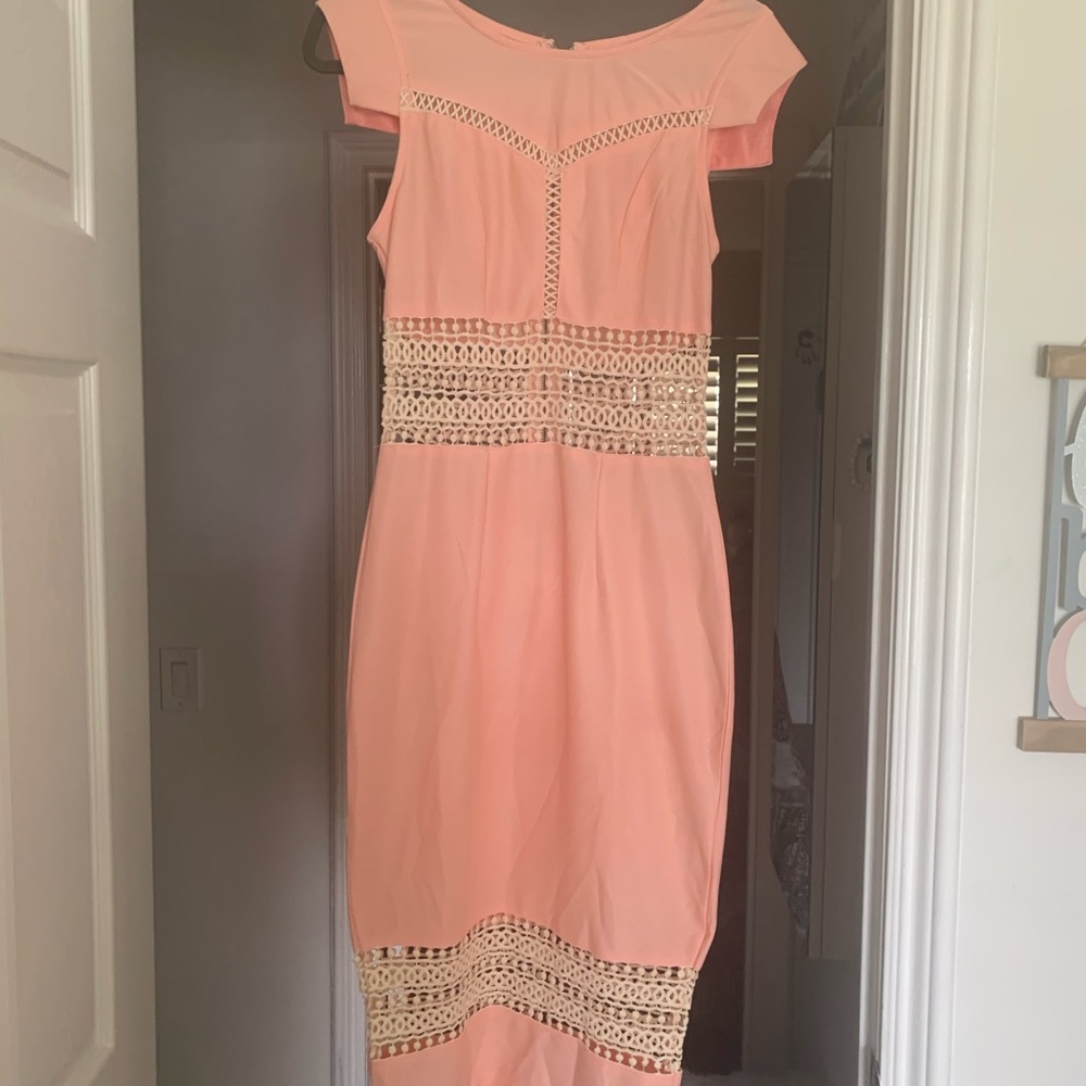 Peach mid-length dress